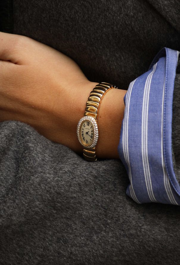 Cartier 18K Yellow Gold & Diamonds Mini Baignoire Watch - 5