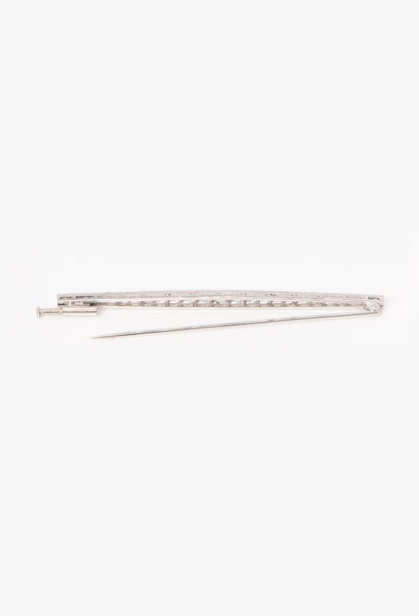 Vintage Fine Jewelry Art Déco 1.60 Carats Diamond Barette Brooch - 5