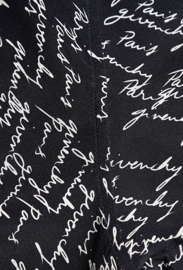 Givenchy Scripted Silk Blouse Black - 5
