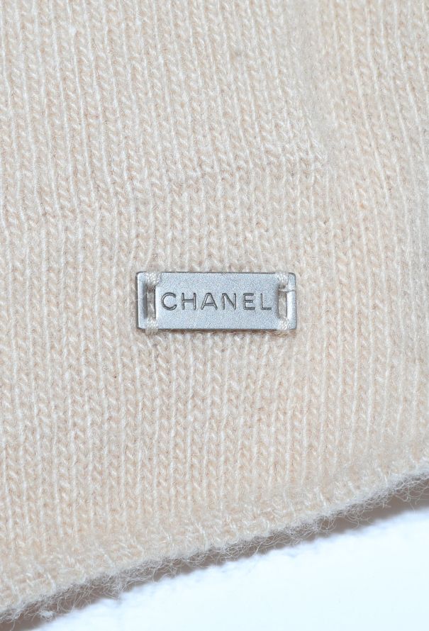 Chanel Beige Cashmere Lamé Trim cardigan - 6