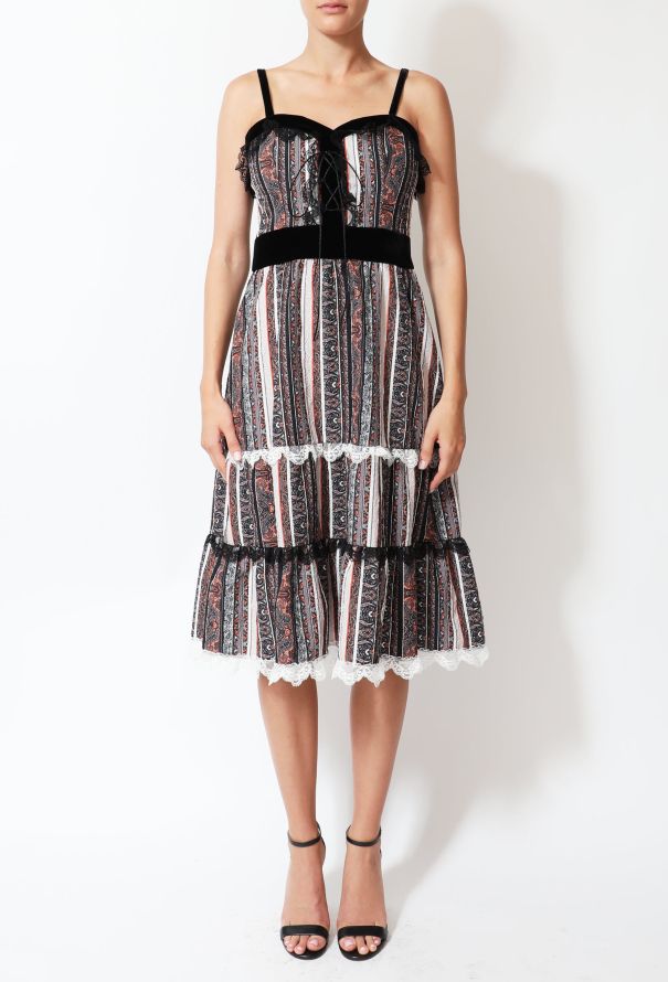 Rodarte Paisley Velvet Trim Dress - 2