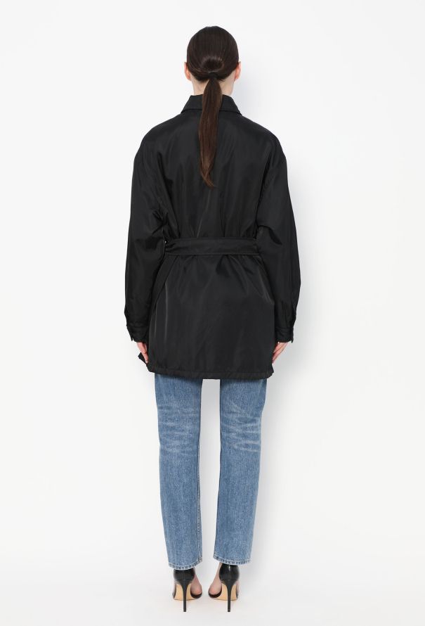 Prada '90s Belted Nylon Trench Coat - 6
