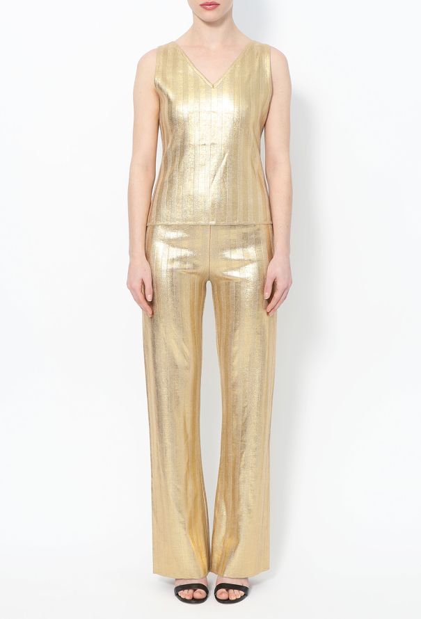 Thierry Mugler Gold Metallic Knit Ensemble – 2001 Couture Collection - 2