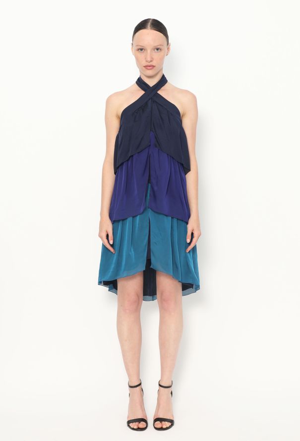 Azzaro Open-Back Silk Halter Dress - 2