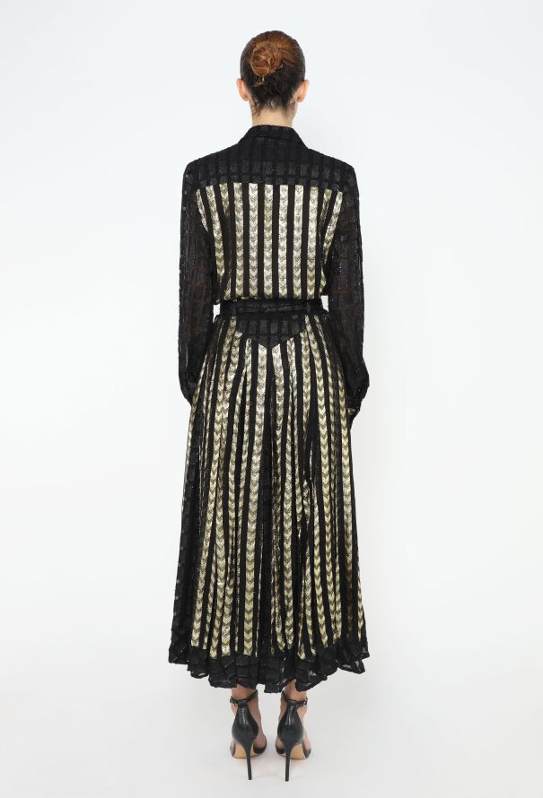 Dodo BarOr Chevron Lamé Dress - 4