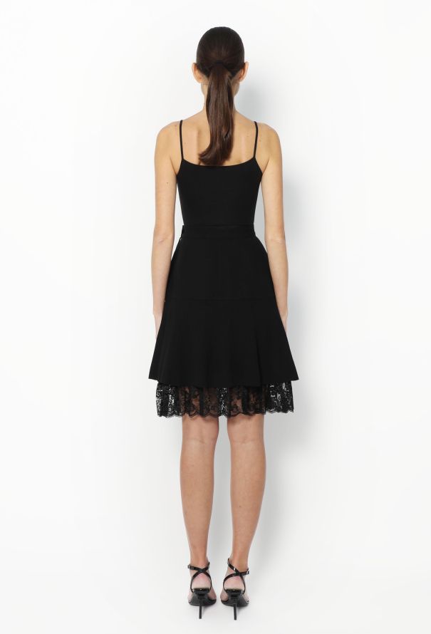Chanel Vintage Lace Trim Flared Skirt - 4