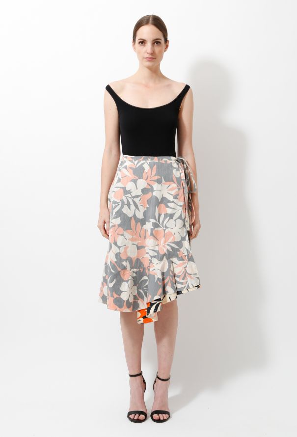 Céline Floral Ruffled Cotton Skirt - 1