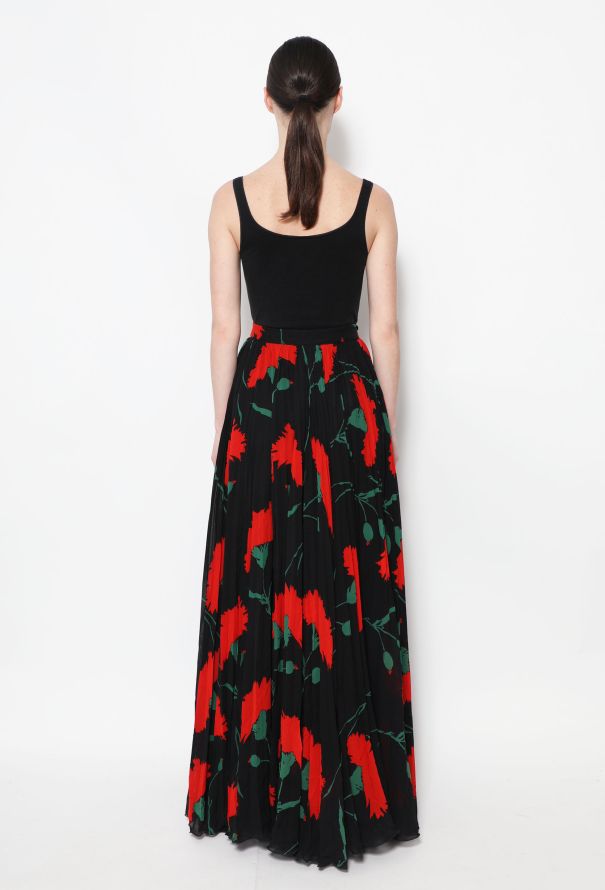 Valentino 80s Floral Pleated Skirt - 3