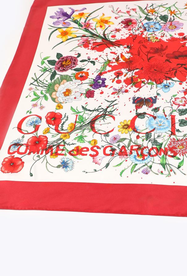 Gucci x CDG Flora Splatter Silk Scarf, 2015 - 4
