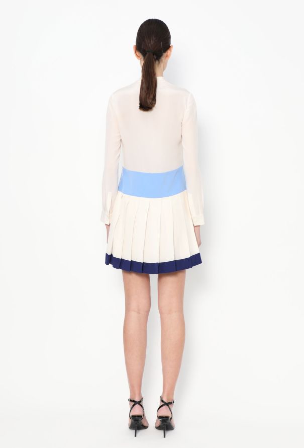 Prada Pleated Silk Lavallière Dress - 5