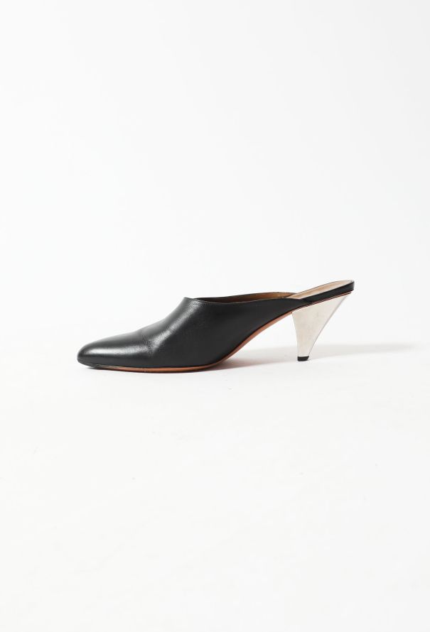 Céline S/S 2017 Metallic Leather Mules - 5