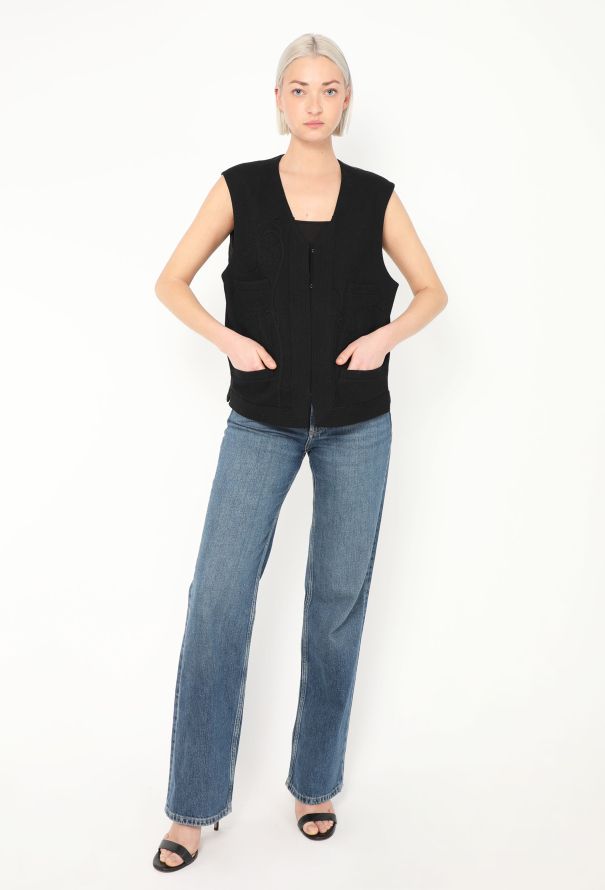 Yohji Yamamoto 1993 Embroidered Felted Vest - 4