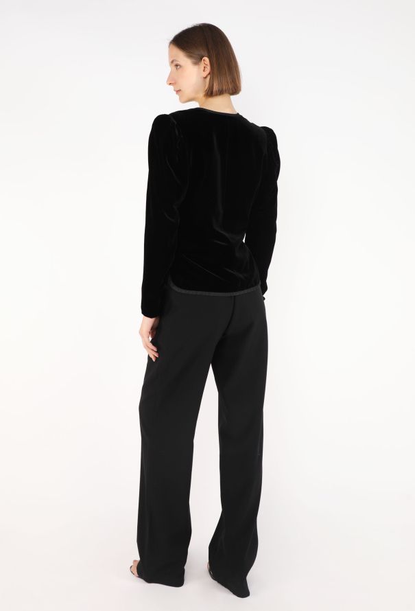 Saint Laurent Velvet Collarless Jacket, 1980 - 4