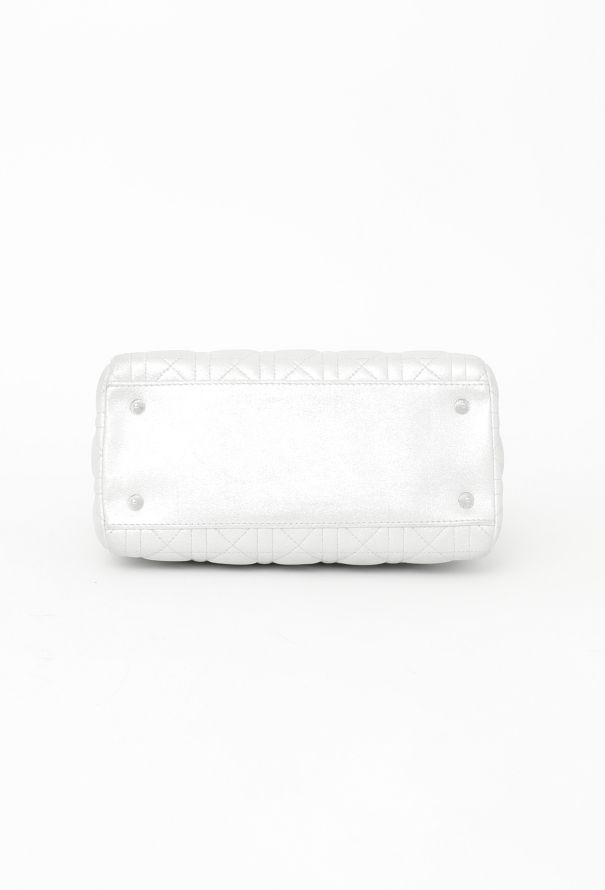 Dior Metallic Silver Lady Dior Bag - 6