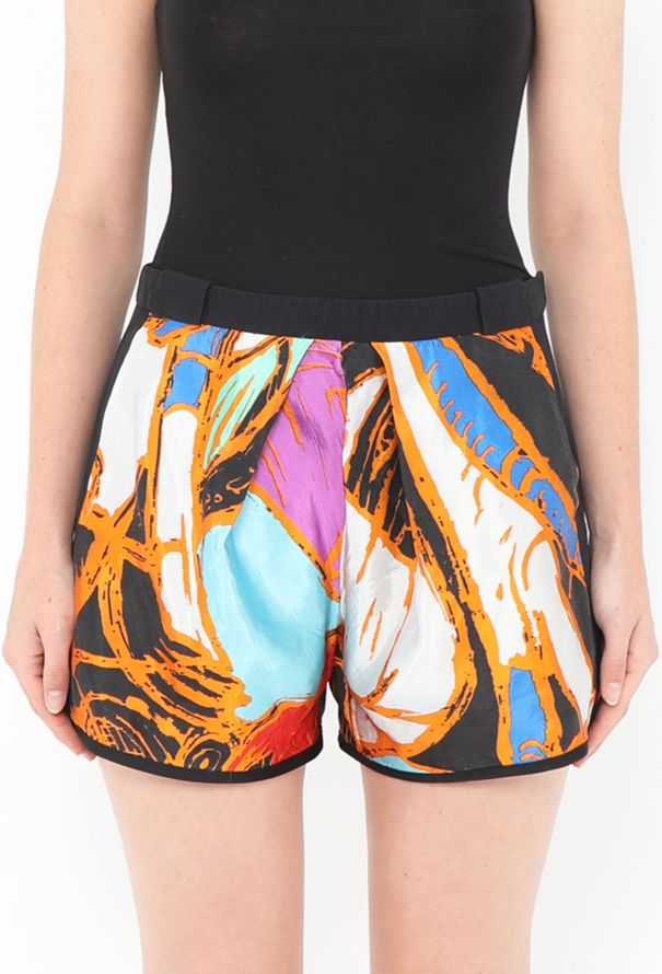 Balenciaga 2011 Abstract Silk Twill Shorts - 2