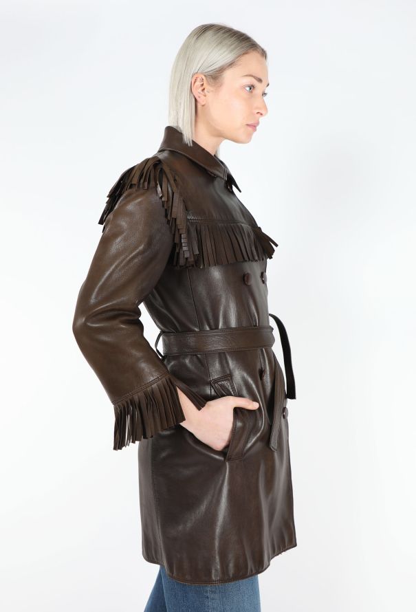 Saint Laurent COLLECTOR 1968 Haute Couture Leather Fringe Coat - 8
