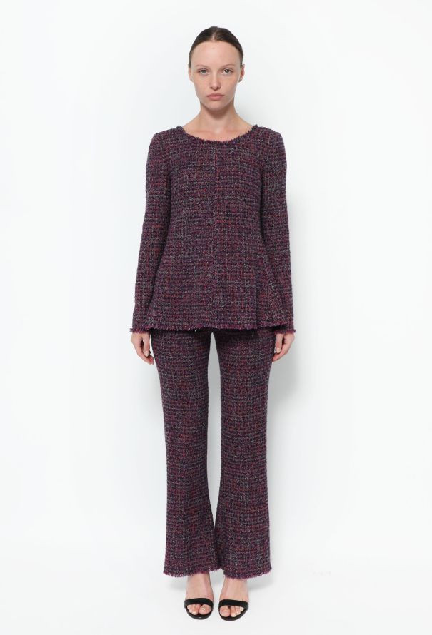 Chanel Frayed Bouclé 'CC' Pant Ensemble - 1