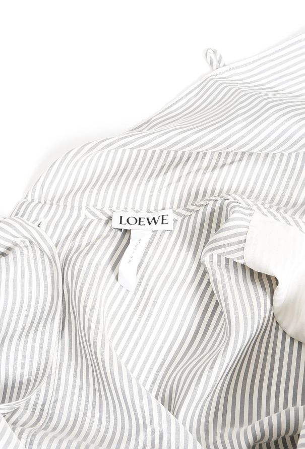 Loewe Striped Silk Blouse - Draped detailing - 4