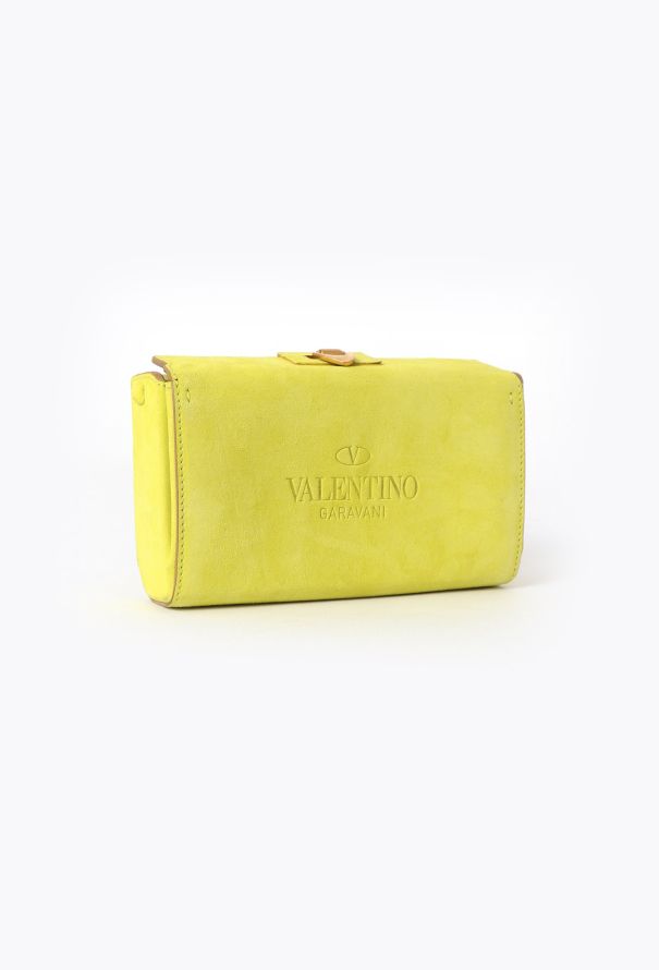 Valentino Yellow Suede Clutch - 3