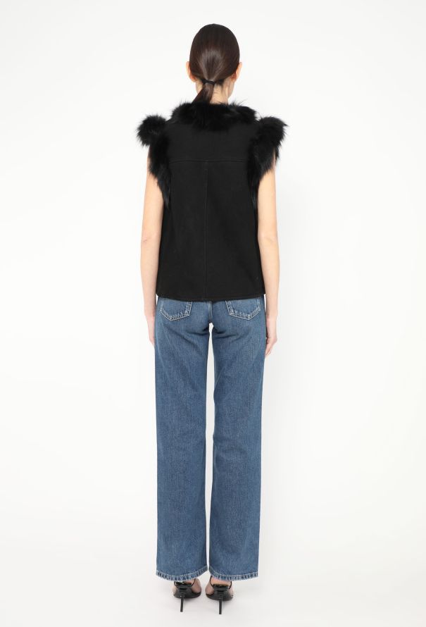 Saint Laurent 2014 Fox Fur Shearling-Lined Vest - 4