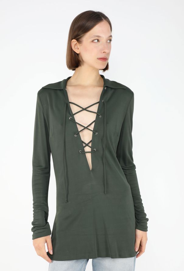 Gucci S/S 1996 Lace-Up Jersey Tunic - 3
