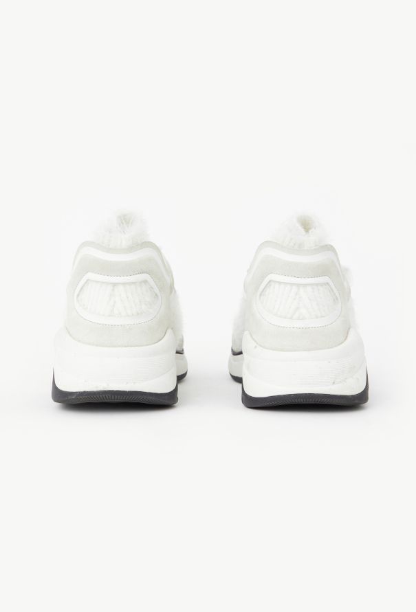 Chanel 2019 Ribbed Mohair 'CC' Sneakers - 5