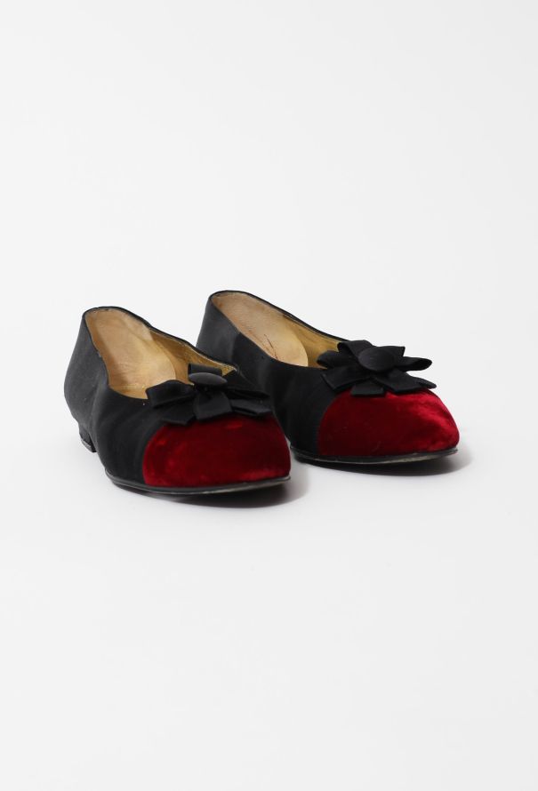 Chanel Two Tone Velvet Ballerinas - 2