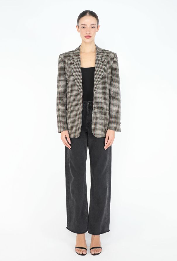 Burberry '70s Houndstooth Wool Blazer - 3