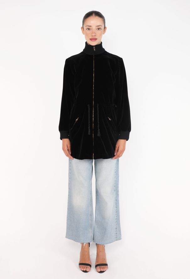 Saint Laurent Velvet Drawstring Bomber Jacket, F/W 1975 - 3