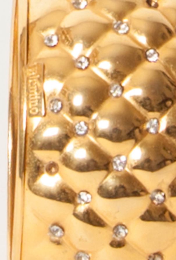 Valentino Vintage Quilted Strass Bracelet - 4