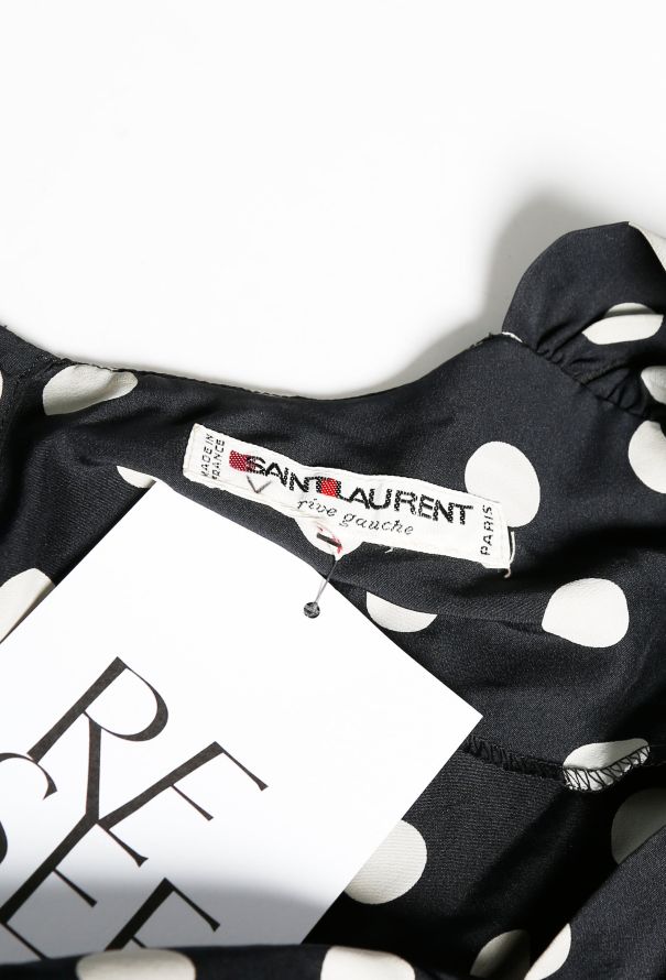 Saint Laurent 70s Polka Dot Belted Silk Dress - 5