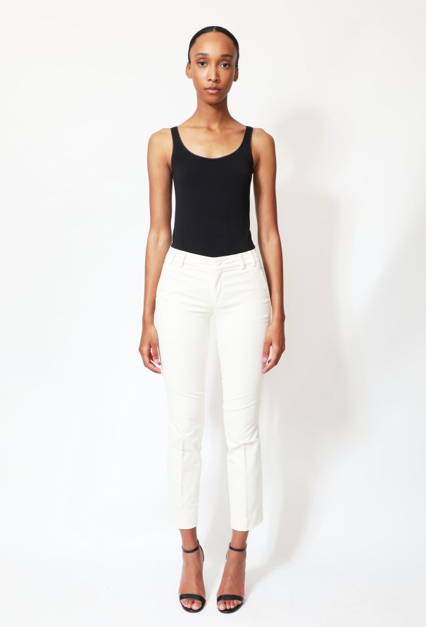 Gucci S/S 2006 White Velvet Trousers - 1