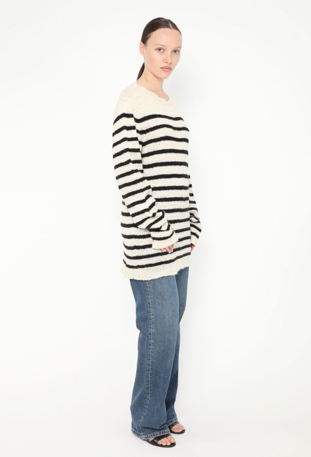 The Elder Statesman Cashmere Sweater White stripes - 3