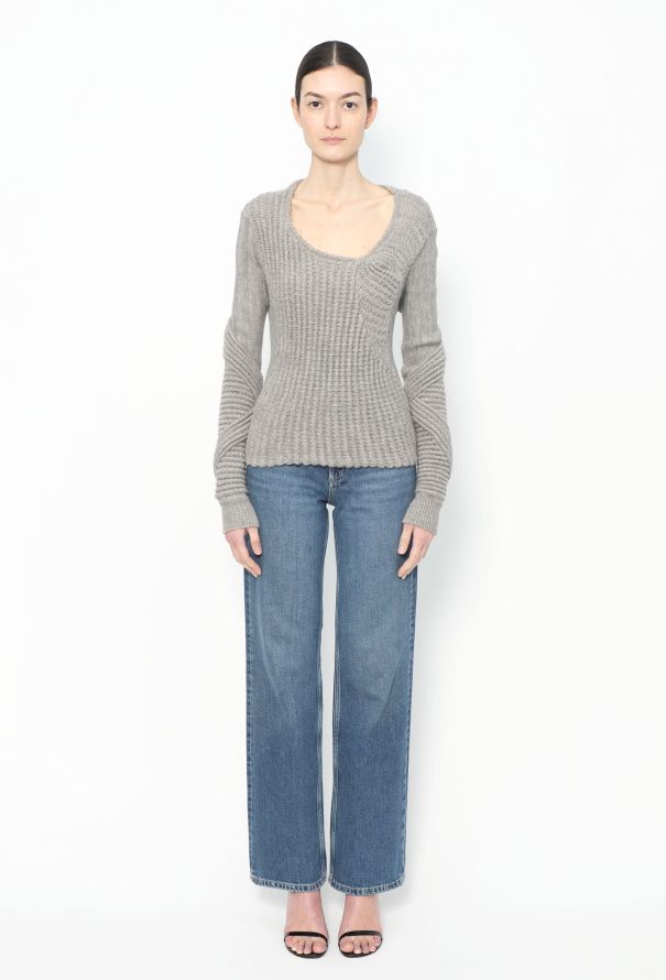Balenciaga F/W 2004 Ribbed Herringbone Sweater - 3