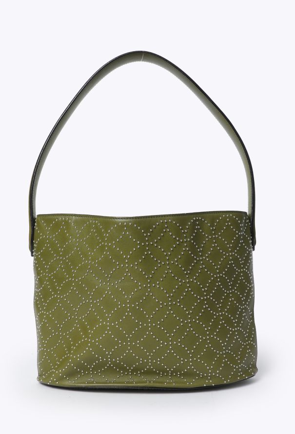 Alaïa Green Studded Medium Tote Bag - 5