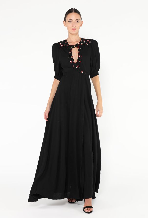Ossie Clark RARE 1970 'Moon & Stars' Keyhole Gown - 3