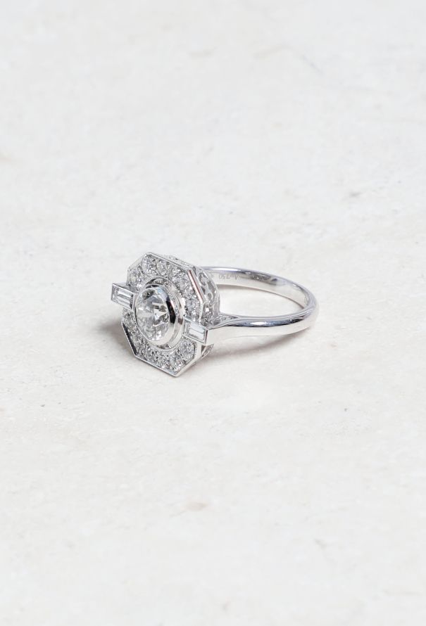 Mellerio 18k White Gold & Diamond Ring Art Deco - 2