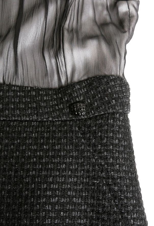 Chanel Silk Tweed Slit Dress - 6