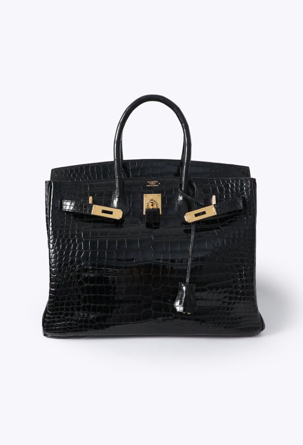 Hermès Exceptional Black Porosus Birkin 35 - 3