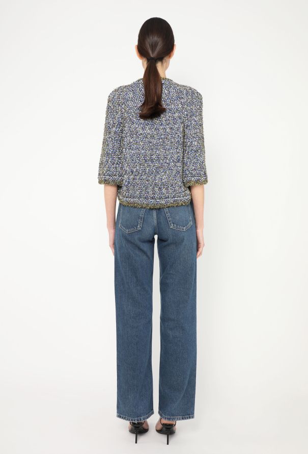 Chanel Frayed Lamé Tweed Bolero - 4
