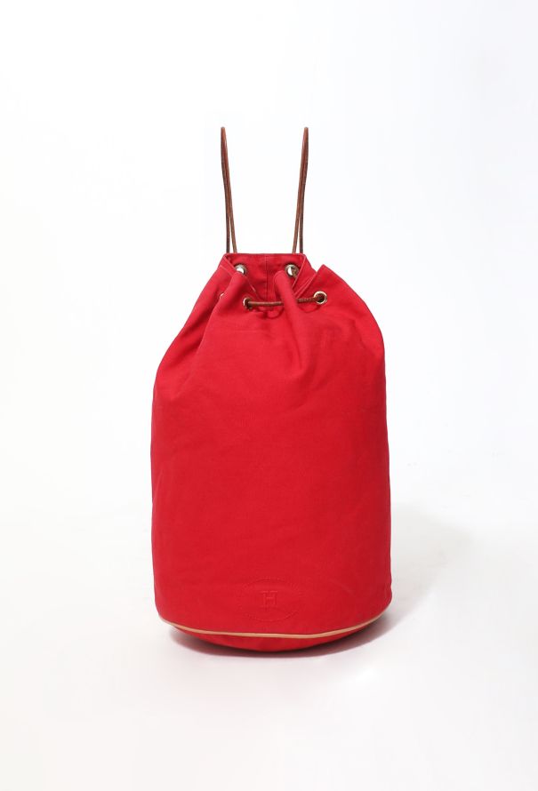 Hermès Red Canvas Polochon Backpack - 2