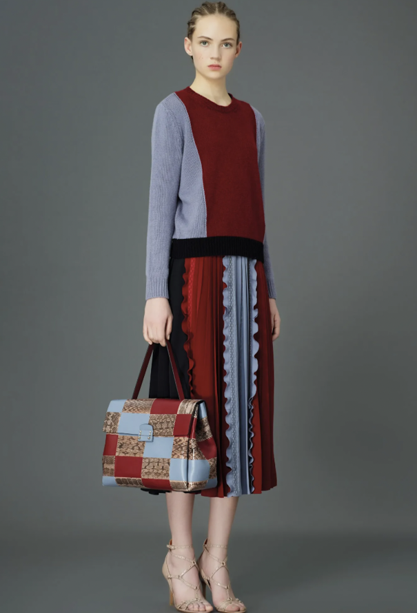 Valentino Pre-Fall 2015 Pleated Silk Skirt Black - 2