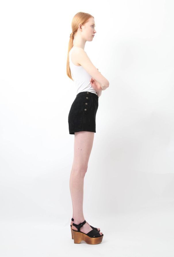Black Suede Shorts - 3