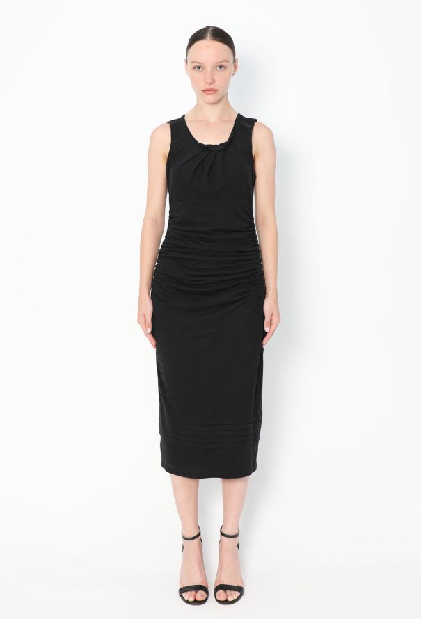 Prada Ruched Cotton Bodycon Dress - 1