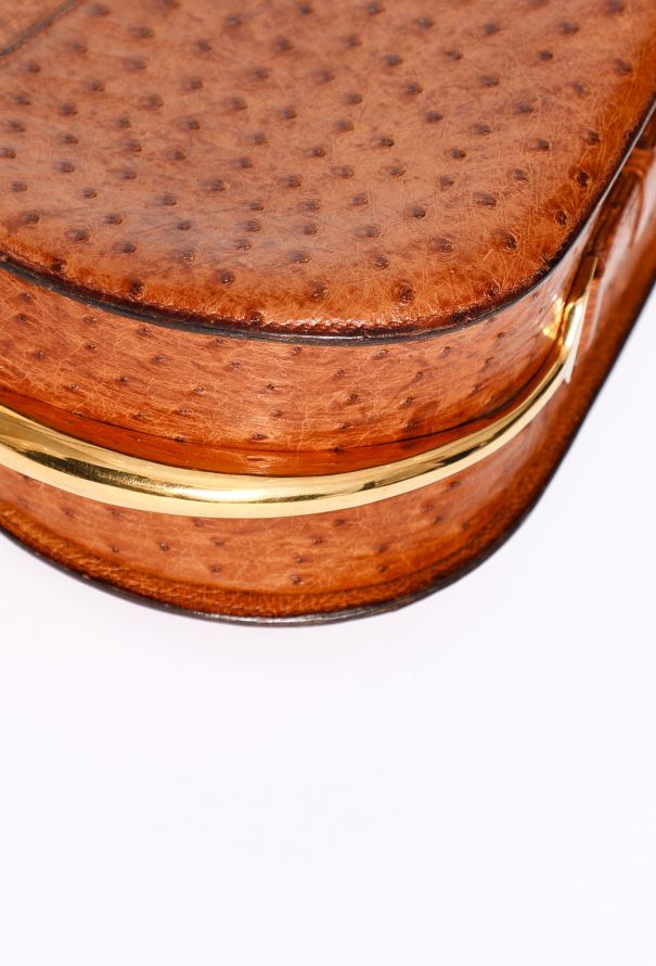 Hermès Rare 1976 Gold Ostrich Passe-Guide Bag - 9