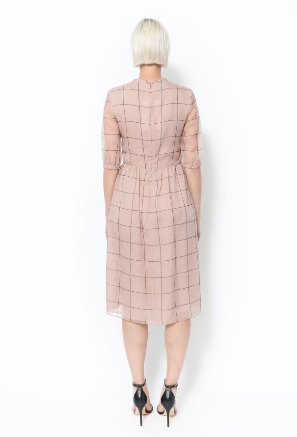 Valentino Checkered Silk Organza Dress - 3