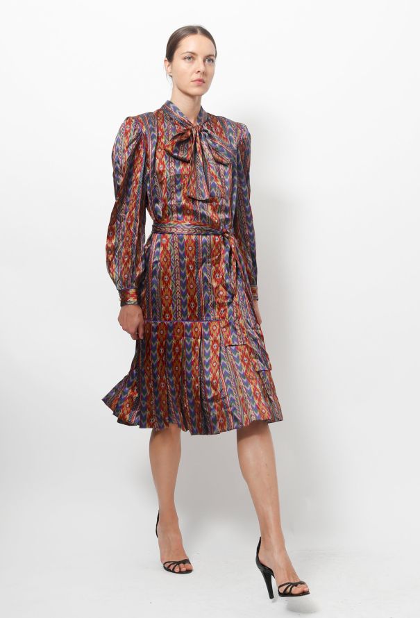 Exquisite Vintage Aztec Print Dress - 6