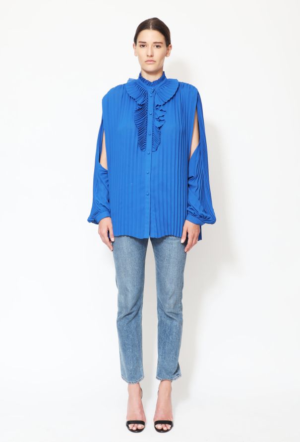 Balenciaga Resort 2017 Pleated Cut-Out Blouse - 1