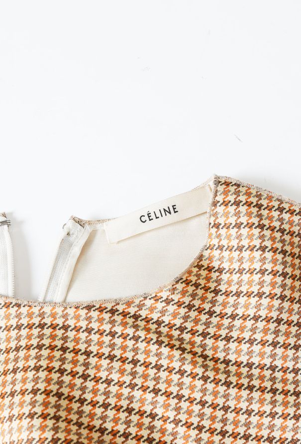 Céline Houndstooth Silk Dress - 4