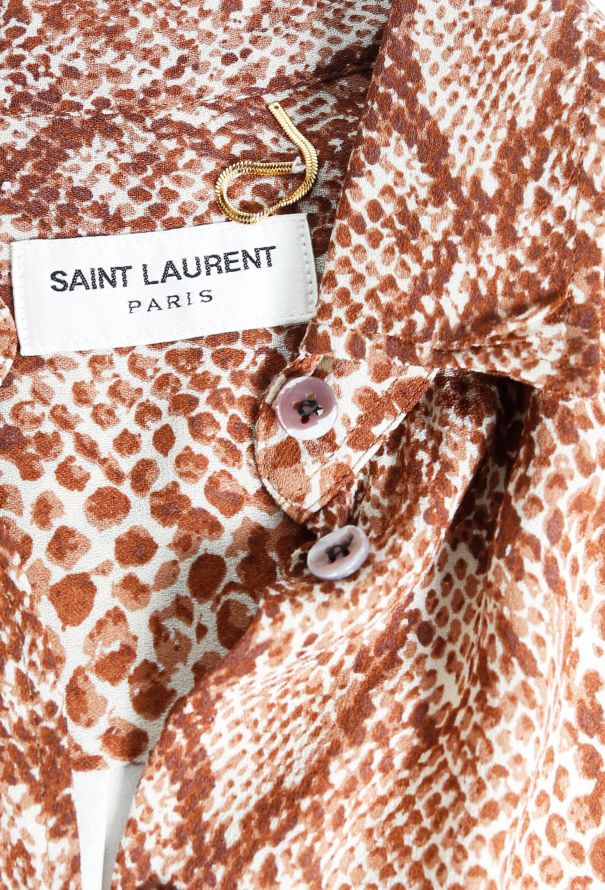 Saint Laurent 2016 Snake Print Belted Crêpe Dress - 5